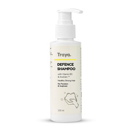 Traya Defence Shampoo, Helps Hair Growth & Controls Hair Fall, Contains Biotin, Niacinamide Vitamin B3, Pea Sprout & Anagain, Sulphate And Paraben Free Shampoo For Women & Men |100 Ml