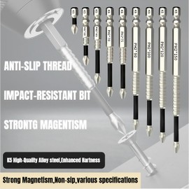 High Magnetic Screwdriver Drill Bit Set, 2025 New Anti Slip Magnetic Electric Screwdriver Set Alloy Steel for Impact Driver, Upgrade Strong Magnetic Durability Screwdriver Drill Bit Set(1Set)