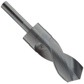 Chicago Latrobe 190F High-Speed Steel Reduced Shank Drill Bit, Black Oxide Finish, Flatted Shank, 118 Degree Conventional Point, 13/16" Size