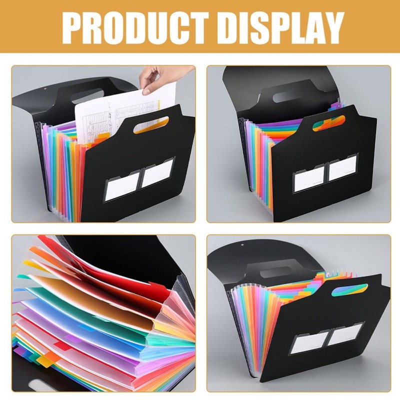 Operitacx Accordion File Organizer with Handle Expanding File Folder for