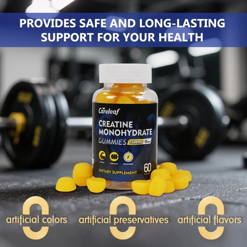 Careleaf Gomitas Creatina 1500mg Para Fuerza 60u
