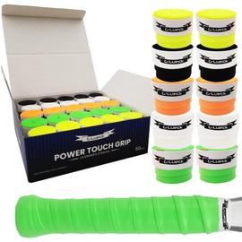 G-Lueck Set of 50 Tennis Premium Overgrip Power Touch - High Grip, Long Durability - 0.60 mm Thickness | Grip Tape for Padel, Squash, Badminton Rackets | Non-Slip (Colour Mix)