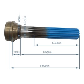 BUYMACHINERYPARTS 2-53-471 Midship Stub Shaft 1.375"x16 Spline Tube 2.5X.083" for 1210-1350 Series