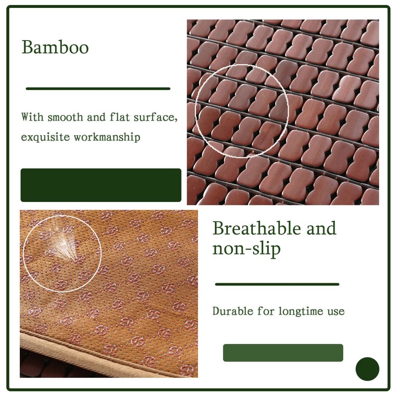 Ecloud Shop Bamboo Cool Seat Cushion Mat Set, Square Chair