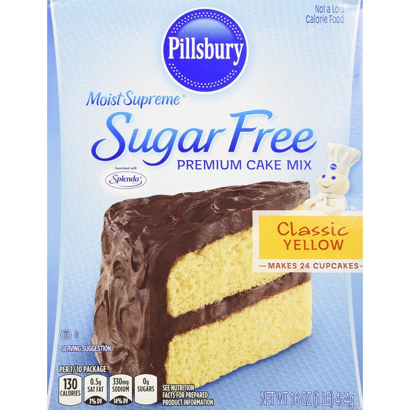 Pillsbury Moist Supreme Sugar Free Classic Yellow Cake Mix, 16