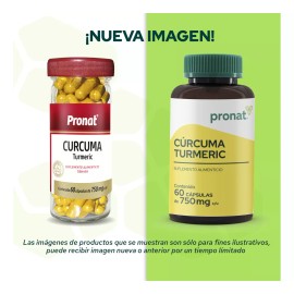 Cúrcuma Turmeric - Pronat - 60 Cápsulas de 750 mg.