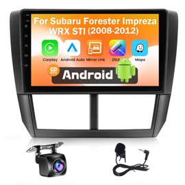 [Upgrade Cooling] Fecimodiv 2+64G Screen for Subaru Forester Impreza WRX STI 2008 2009 2010 2011 2012, 9" Touchscreen Radio for Forester Head Unit w/Wireless CarPlay Android Auto, Backup Camera