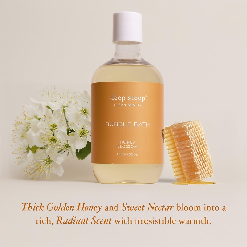 Deep Steep Bubble Bath, Honey Blossom 17 oz (Pack of