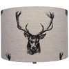Kushade 8" Fryetts Charcoal Stag Heads Table Lampshade, Fabric, Beige