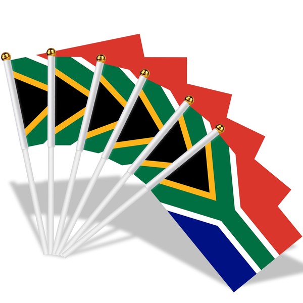 AhfuLife Small South Africa Flags for South Africa Decoration, Pack