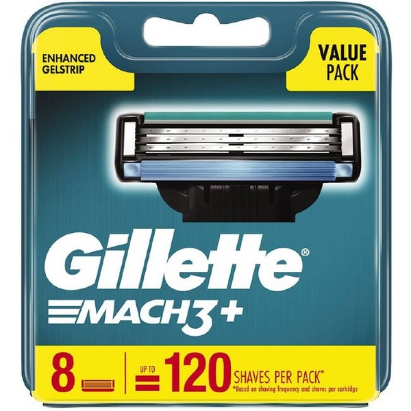 Gillette Mach3+ Razor Cartridges - 8 Pack