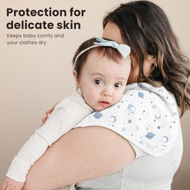 Konssy Muslin Baby Burp Cloths Set for Unisex–7 Pack Large 100% Cotton Burping Cloths, Soft Washcloths & Newborn Essentials, Baby Spit Up Cloth for Feeding & Drooling