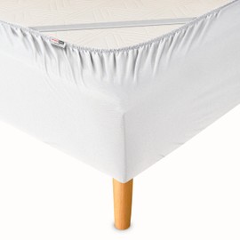 WRAPPYBAG 160 x 200 cm Cotton Bed Cover with Elasticated Straps - Renew and Modernise Your Old Bed - White - 6 Sizes Available