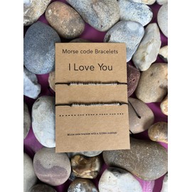 I Love You Wish Bracelets, Morse Code Bracelet, Secret Message, Cord Bracelets, Bff Bracelets, Morse Code Wish Bracelet (Silver Steel Style - I Love You)