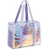 JIANYA Beach Bag for Women, Iridescent Tote Bag Waterproof Sandproof