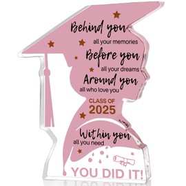 2025 Graduation Gifts for Her Class Of 2025 College Graduation Decoration, Inspirational Positive Congratulations Graduation Quote Behind You All Your Memories Party Favors Acrylic Plaque Desk Decor