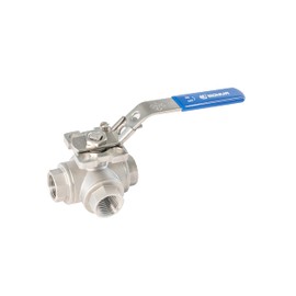 MONVA 3 WAY T-Ball 1/2'' NPT Stainless Steel Ball Valve （Reduce Bore）