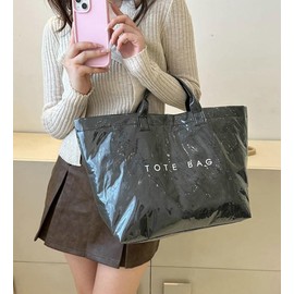 Women's PVC Tote Handbags Shoulder Bag Winter Fall Fashion Kraft Paper Tote Bag Y2K Large Shopping Hobo Bag