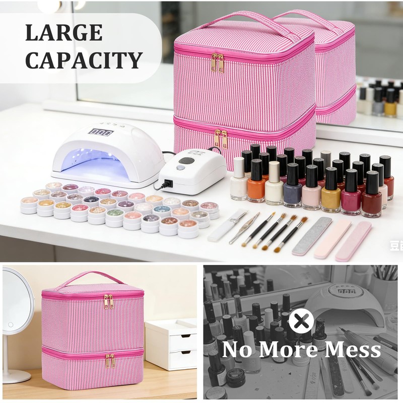 Cohawk Nail Polish Organizer Bag Nail Supplies Organizer Holds 30