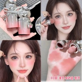 [Super close fit] Jenny Lloyd Idol Brush Type Liquid Blusher Moist and Close Fit Cheek Touch, 1 Piece, No. 03 Rose Brown Pink / [ 초밀착 ] 제니로이드 아이돌 브러시형 리퀴드 블러셔 촉촉 밀착 볼터치, 1개, 03호 로즈 브라운 핑크