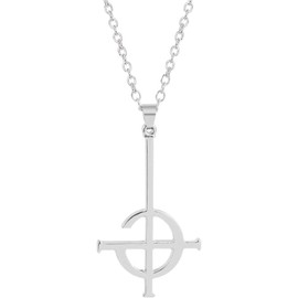 Titanium steel jewelry Punk ghost ghost rock cross stainless steel pendant necklace ghost band merchandise