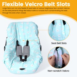 Orzbow Infant Car Seat Cover Liner, Universal Fit Carseat Protective Cover, Made of 100% Cotton - Breathable Prevent Wear & Dirt Suitable Travel Systems (0-12m), Easy to Clean, Machine Washable, Blue