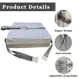 HAWAKA Toddler Booster Seat for Dining Table, Portable Dining Chair Heightening Cushion, Washable Adjustable Booster Chair Increasing Cushion for Kids with Safety Buckles and Non-Slip