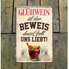 schilderkreis24 Tin Sign Funny Wine Saying "Glühwein" 20 x 30