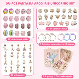 Kit de Pulseras para Niña，Sebami Kit de 66 Pcs Para Hacer Pulseras Para Niñas Con caja de regalo y bolsa,set de pulseras para niñas, regalos ideales de cumpleaños