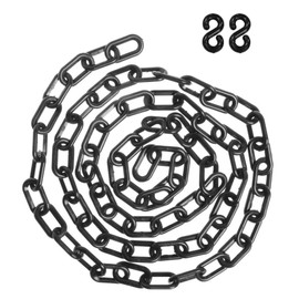 Black Plastic Chain Barrier 3 Meter Length, 8mm Thickness | Plastic Chain Link for Crowd Control | Safety Link for Construction, Road Safety Warehouse | Plastic Chain Barrier for Warning
