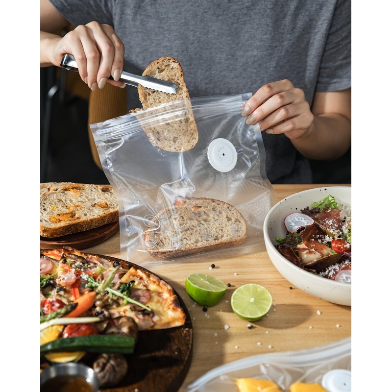 ChefGlory SealPro Compact Food Vacuum Sealer, 30 Bags Included (White)