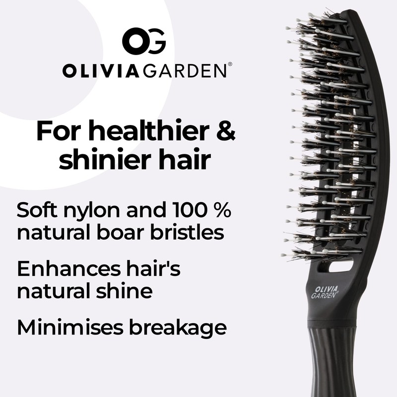 Fingerbrush - Boar & Nylon Bristles - Small - Black