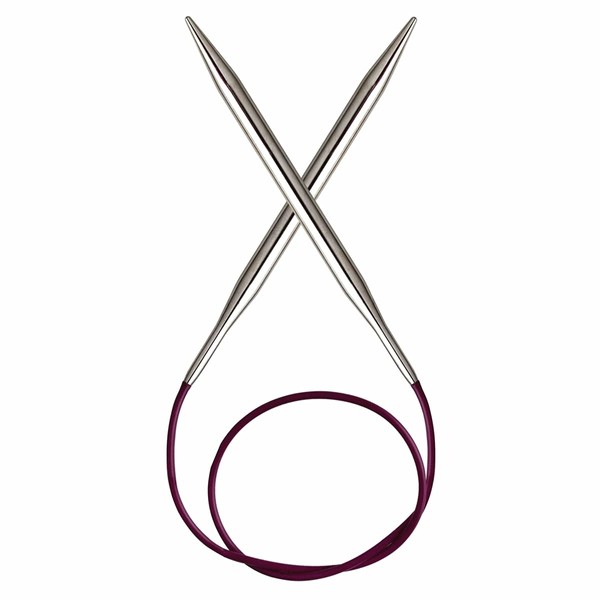 Knit Pro 60 cm x 4.5 mm Nova Fixed Circular Needles, Silver
