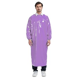 Nanxson Unisex Waterproof Long Sleeve Apron TPU Eco Friendly Kitchen Work Apron Meat Apron Butcher Apron, purple