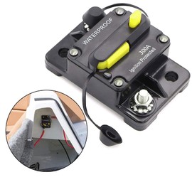 30-300A AMP Car Circuit Breaker 12V-48V DC Waterproof Car Audio Inline Circuit Breaker with Manual Reset Fuse Holder Inverter for Motor Car Marine Boat (300A)