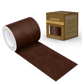 Azbour Leather Repair Tape Patch, 2.4''x15' Super Adhesive, Self-Adhesive Leather Patch for Restoration and Refurbishment of Sofas, Car Seats, Furniture, Vinyl Furniture, Chairs.（Red Brown）