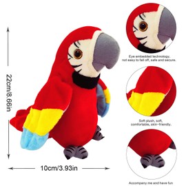 Shengruili Talking Parrot Toy, Talking Plush Bird Parrot, Parrot Bird Plush Toy with Playback Function, Talking Parrot Plush Toy for Children, Talking Plush Toy