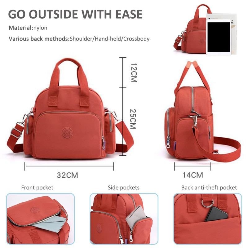NICOLE & DORIS Women's Orange Messenger Bag - Large Capacity