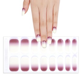 DANNEASY 16 Pieces Semi Cured Gel Nail Strips - Rose Gradient Color, Gel Nail Stickers Full Nail Wraps Salon-Quality, Long Lasting, Easy to Apply with Nail File, Cuticle Stick, Prep Pads