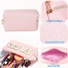 Preppy Patch Makeup Bag,Travel Cosmetic Bags PU Leather Portable Waterproof
