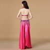 MUNAFIE Belly Dance Skirt Two Side Slit Satin Skirt Rose