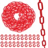 Swpeet 21Pcs 5M x 6mm Plastic Barrier Chain Red Plastic