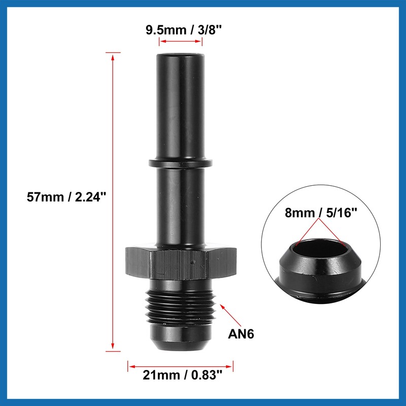A ABSOPRO 6AN Male to 3/8" Car Fuel Hose Pipe