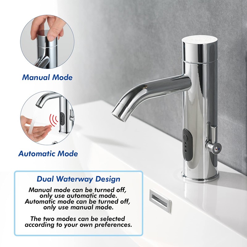 TUSEE Manual and Automatic Faucet, Touchless Bathroom Faucet with One