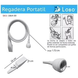 Lobo Regadera Portátil, Flexible Para Estetica Md.1864-00