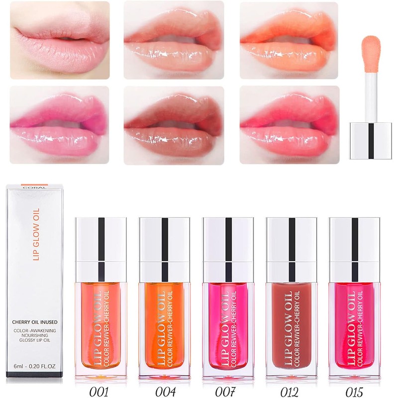 Brillo de Labios Hidratante y Duradero, Alto Brillo, Color Rosa,