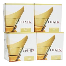 CHEMEX Filter - Natural Square - 100 CT - 4 Pack - Exclusive Packaging
