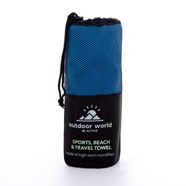 Outdoor World Travel Microfiber Towel Quick Dry Compact Ultralight High Absorption Bath Towel for Swimming Hiking Camping Yoga Gym, ocean blue, Hiking
