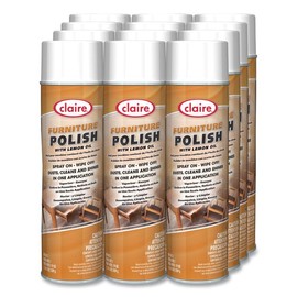 Furniture Polish with Lemon Oil Lemon Scent; 19 oz Aerosol Spray Dozen