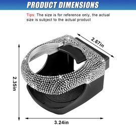 Bling Hanging Car Cup Holder, Rhinestone Multi-Function Cup Holder Organizer with Air Vent Clip, Auto Window Door Drink Holder for Coffee Bottle (White)